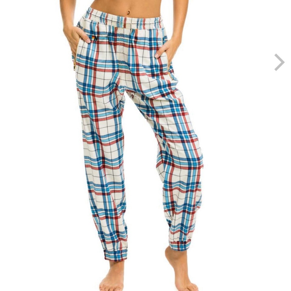 Aviator Nation Women’s Plaid Lodge Pant - Montauk Plaid - S - mendable damage